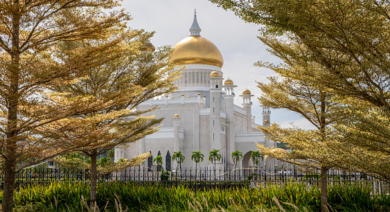 Exterior of the Omar Ali Saifuddin in Bandar Seri Begawan Brunei on the island of Borneo