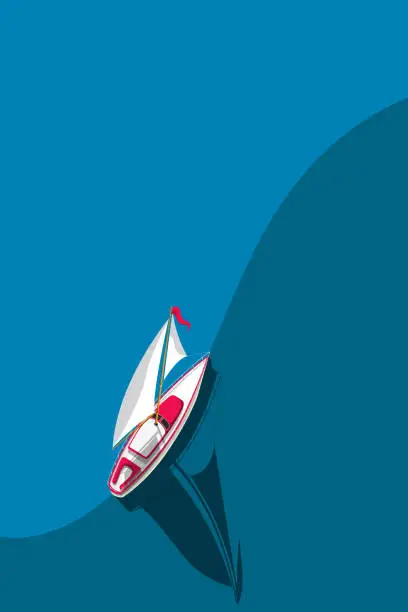 Vector illustration of Sailing yacht template