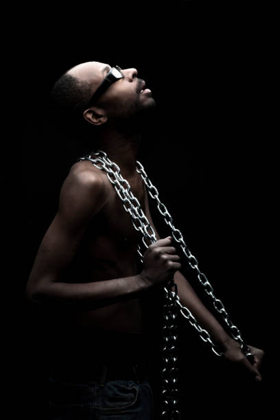 istock Portrait of a Black Man in Chains 156248651