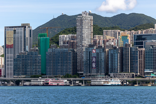 Hong Kong - July 22, 2023 : General view of the cityscape of North Point in Hong Kong.