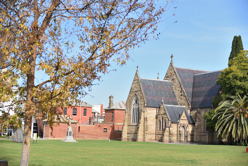 Albury, New South Wales, Australia, - 1 June 2023, - St Matthew's Anglican Church is to bring others to faith in Jesus Christ and to promote the Christian Gospel at QEII Square.