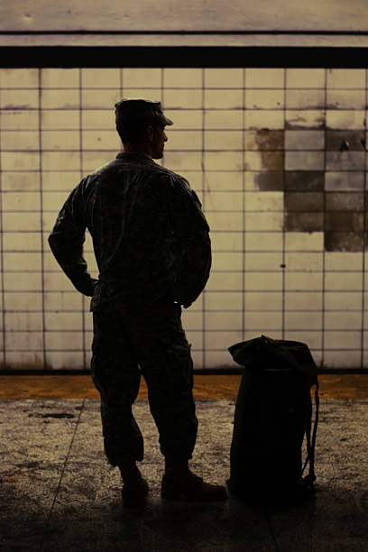 istock Soldier in the subway 156249937