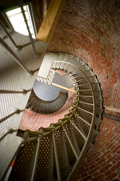 istock Spiral Staircase Brick And Metal Inside Lighthouse 156250062