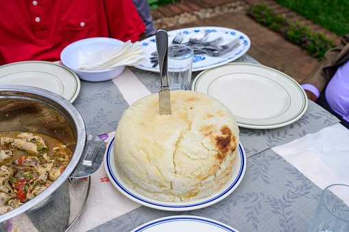 Corn flour cake served with meat and vegetable stew, one of just a few foods added to UNESCO’s Intangible Cultural Heritage List.