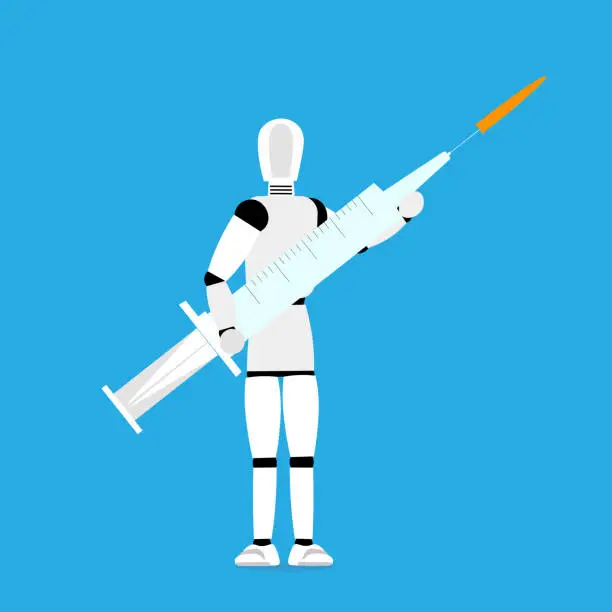 Vector illustration of AI and vaccines