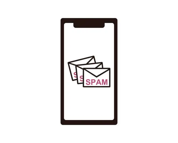Vector illustration of This illustration depicts a large number of spam e-mails.