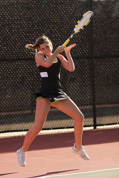 istock Female Tennis Player Forehand Follow Through 156258493