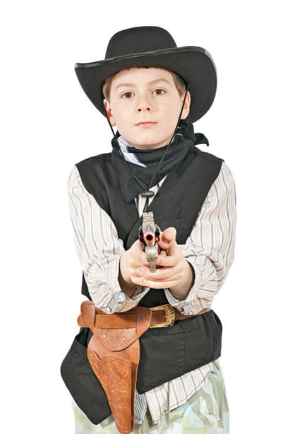 istock Boy as a cowboy with pistol 156258612