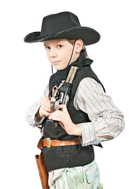 istock Boy as a cowboy with pistol 156260223