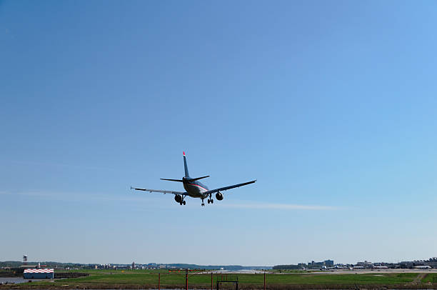 istock Airplane about to land 156260551