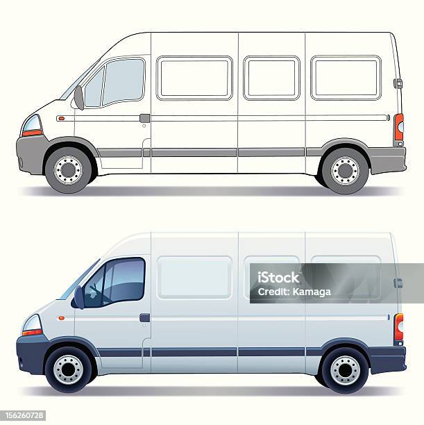 Delivery Van Illustrated In Vector And 3d Designs Stock Illustration - Download Image Now - Car, Mini Van, Black Color