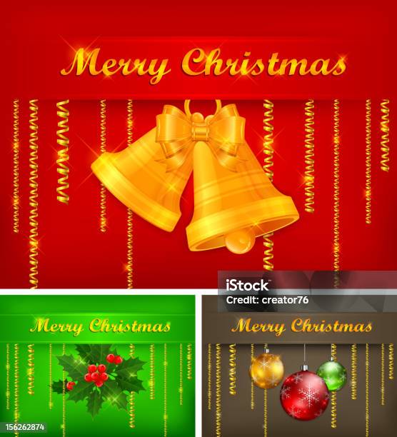 Cor De Fundo De Natal Texto - Arte vetorial de stock e mais imagens de Amarelo - Amarelo, Azevinho, Comemoração - Conceito