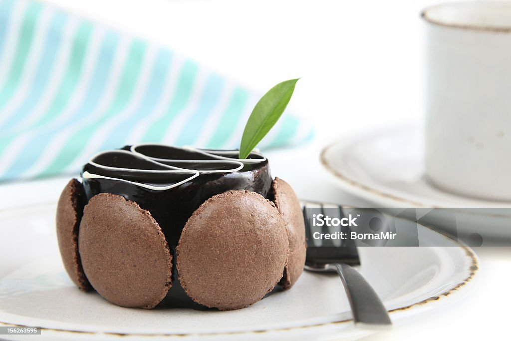 Delicioso Bolo de chocolate com café - Royalty-free Azul Foto de stock