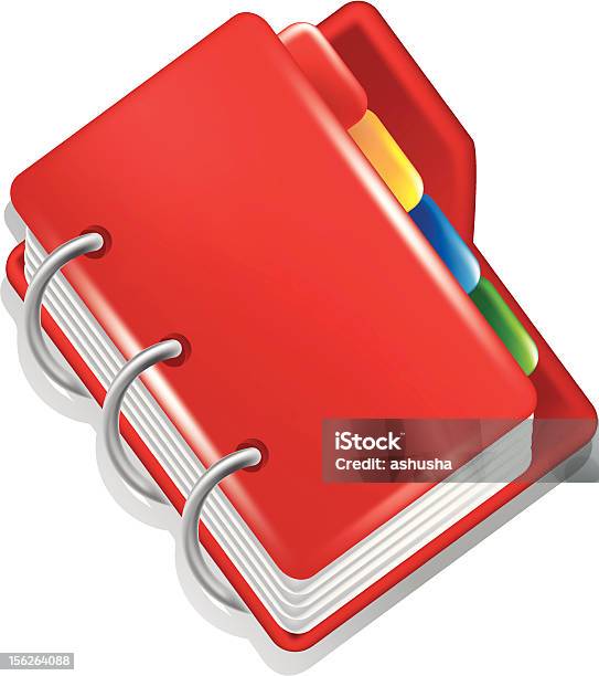 Vermelho Com Colorido Ícone De Pasta De Favoritos - Arte vetorial de stock e mais imagens de Agenda Pessoal - Agenda Pessoal, Caderno de notas, Criar Laços