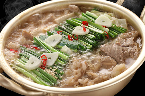 steaming motsunabe, japanese cuisine stock photo