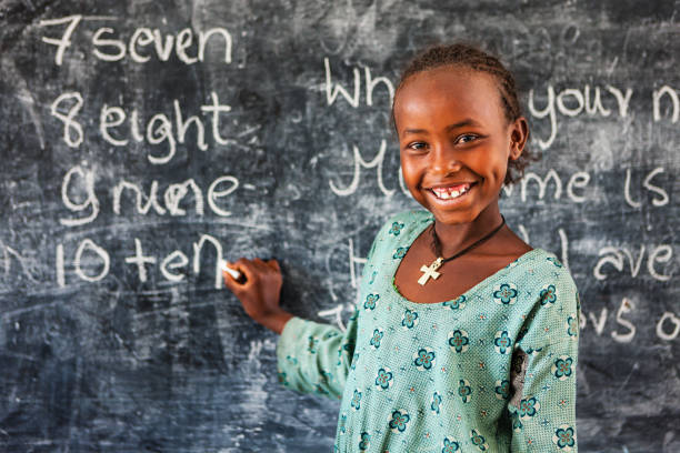 istock African little girl is learning English language 156265824