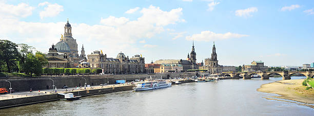 istock Dresden panorama with boats and river 156266165