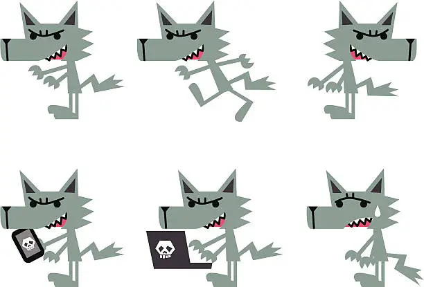 Vector illustration of Bad Wolf characters