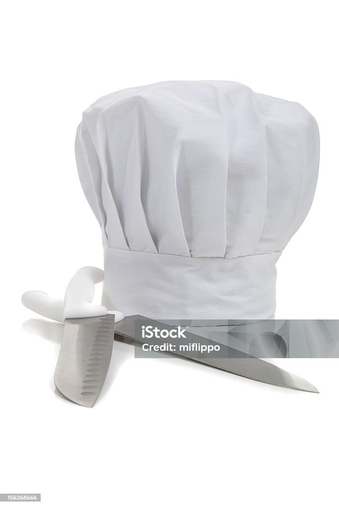 Chefs Hat Or Toque With Knives Stock Photo - Download Image Now