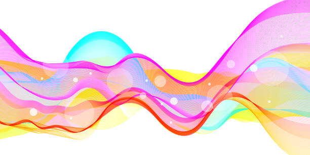 抽象的なカラフルな背景。スペクトル波。 - digital composite swirl style vector点のイラスト素材／クリップアート素材／マンガ素材／アイコン素材