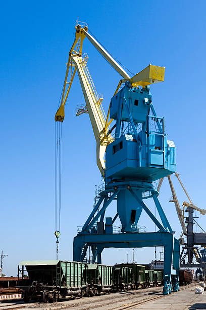 istock Harbor crane in the port 156275003