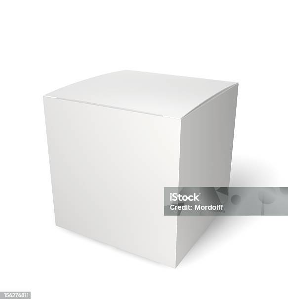 Photo libre de droit de Vide Une Boîte Blanche Avec Un Tracé De Détourage banque d'images et plus d'images libres de droit de Blanc - Blanc, Boîte, Boîte en carton