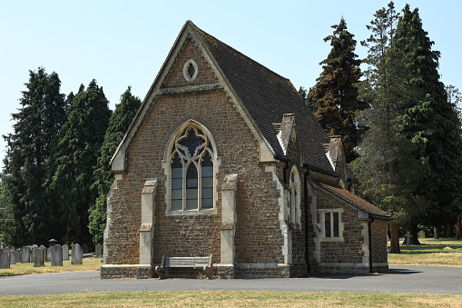 Local Guildford cemetery small chapel Stoke Old Cemetery Guildford Surrey England Europe