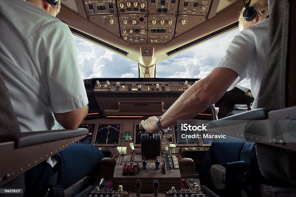 Aircraft Cockpit  Pilot Stock Photo