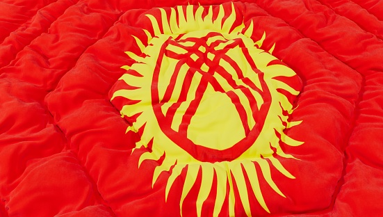 Kyrgyzstan Flag High Details Wavy Background