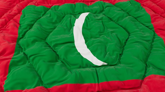 Maldives Flag High Details Wavy Background