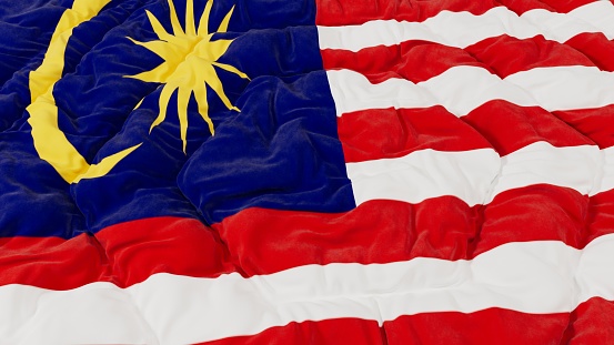 Malaysia Flag High Details Wavy Background