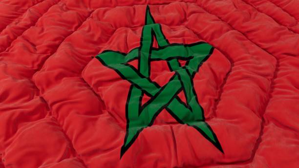 Morocco Flag High Details Wavy Background