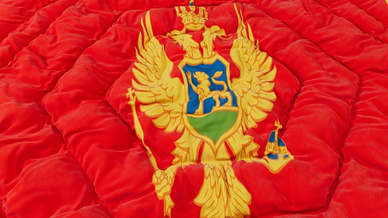 Montenegro Flag High Details Wavy Background