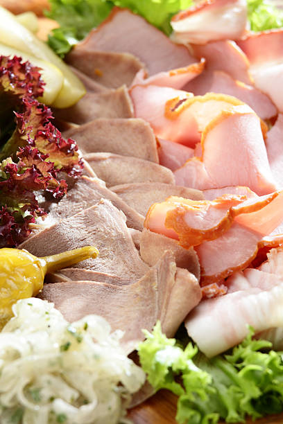 istock sliced meat on wooden dish 156280203