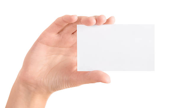 istock Hand holding a blank business card isolated 156280616