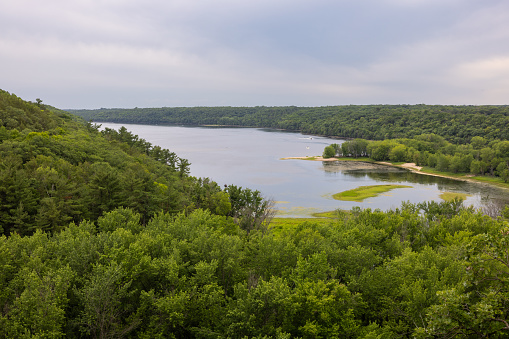 A scenic overlook view of the St. Croix River.