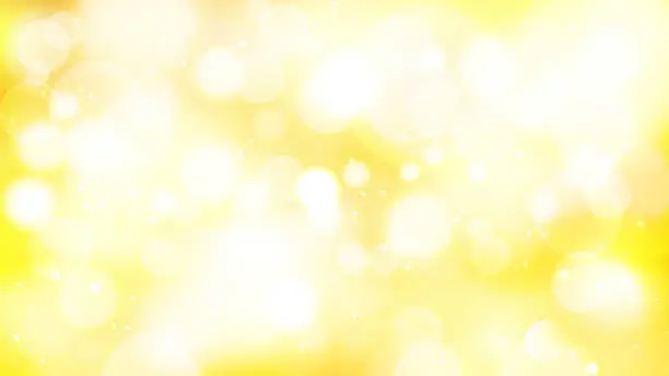 Vector illustration of Nature's Glowing Sunlight, Warm Yellow-Gold Bokeh Sky Background.