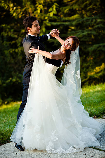 istock beautiful wedding couple dancing 156283099