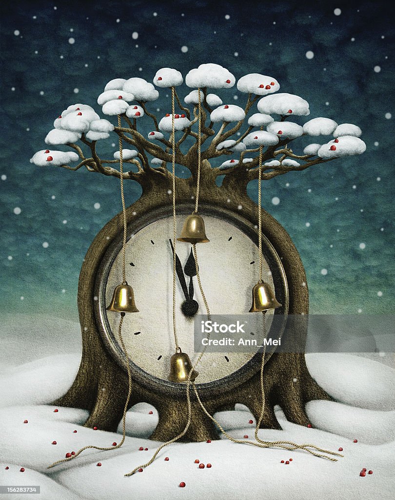 Сlock tree - Lizenzfrei Uhr Stock-Illustration