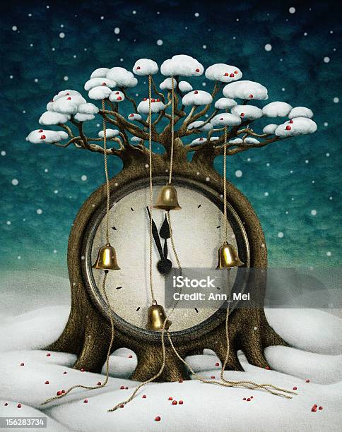 Сlock Tree Vecteurs libres de droits et plus d'images vectorielles de Horloge - Horloge, Affiche, Arbre