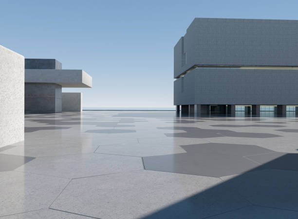 Clean ground squares and building facades