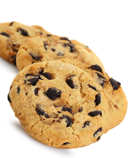 istock chocolate chip cookies isolated on a white background. 156288249