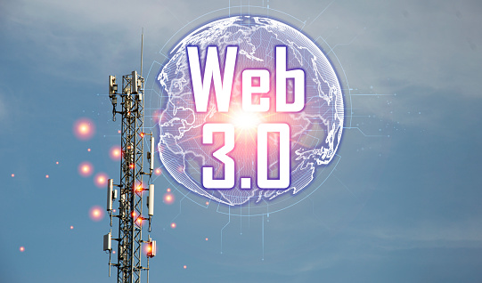 Digital communication concept and technology WEB 3.0 and AI development