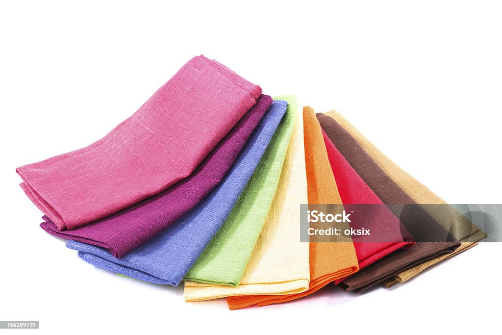 Bunte Flachs texrile Haufen - Lizenzfrei Serviette Stock-Foto