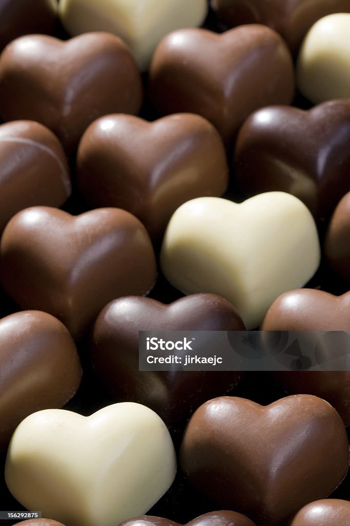 Fundo de corações de chocolate - Foto de stock de Alimentação Não-saudável royalty-free