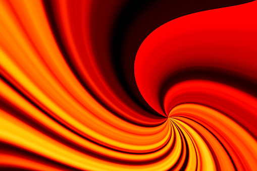 Abstract twist shape background in red / orange colors. Color spiral background.