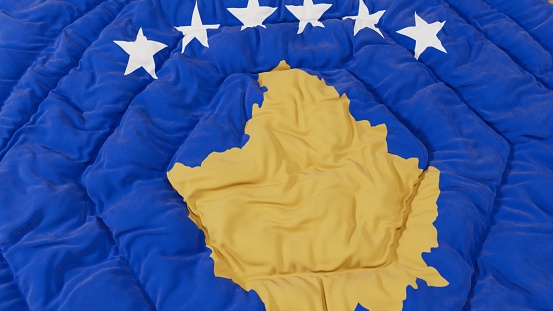 Kosovo Flag High Details Wavy Background