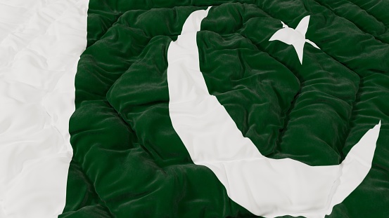 Pakistan Flag High Details Wavy Background