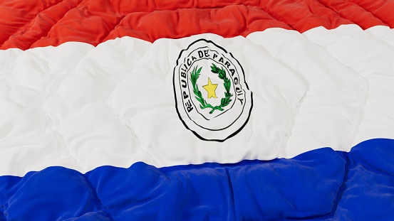 Paraguay Flag High Details Wavy Background