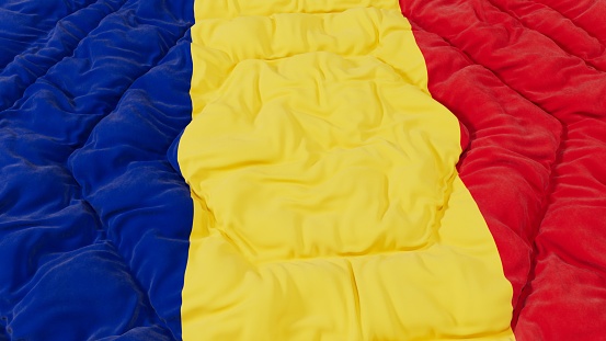 Romania Flag High Details Wavy Background